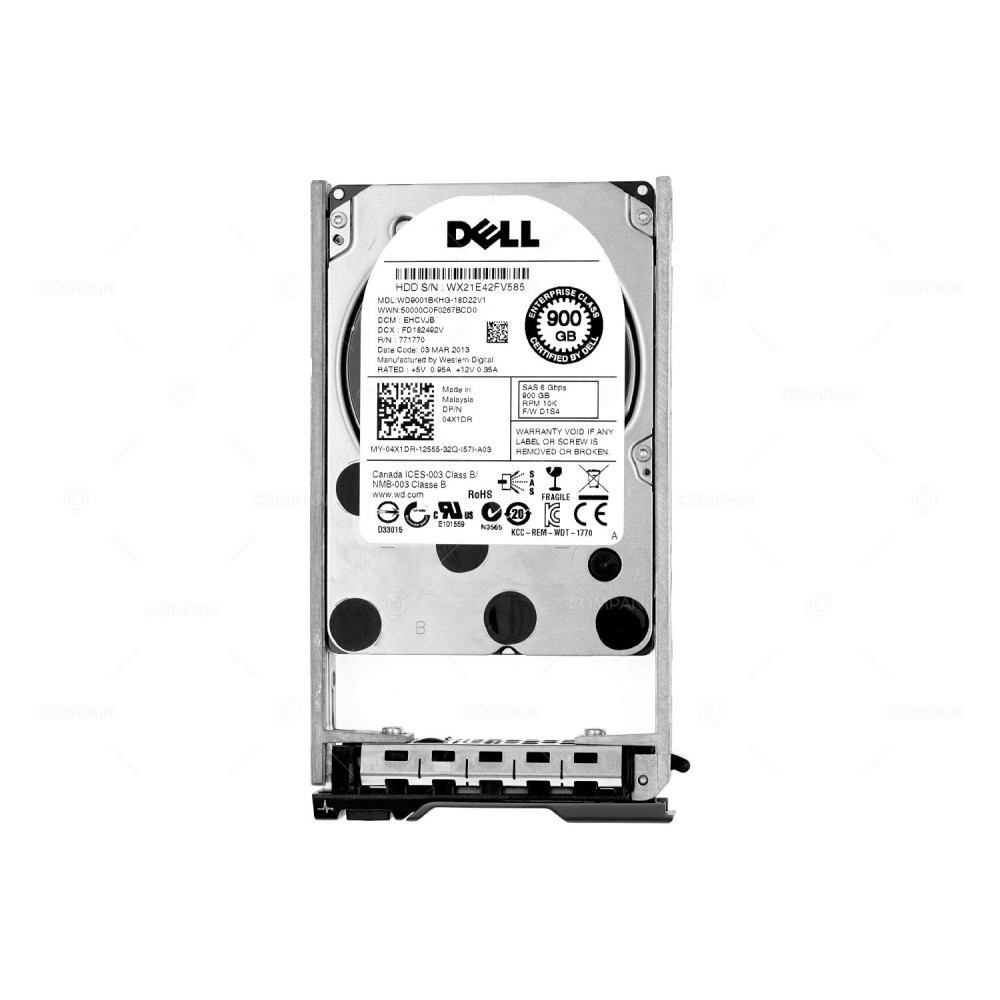 4X1DR DELL 900GB 10K SAS 6G 2,5" SFF HARD DRIVE 04X1DR, WD9001BKHG-18D22V1, EHCVJB, FD182492V