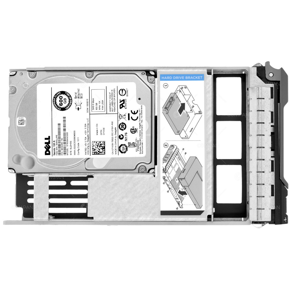 7YX58 LFF DELL 600GB 10K 6G SAS 2.5 SFF IN 3.5 LFF HOT-SWAP HARD DRIVE 07YX58, ST600MM0006