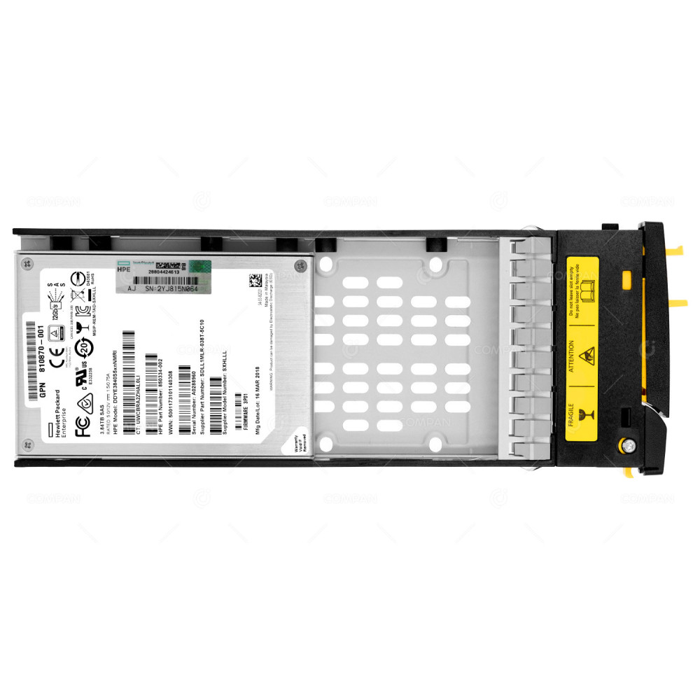 873101-001 HP SSD 3.84TB SAS 12G 2.5" SFF FOR HPE 3PAR STORESERV 8440