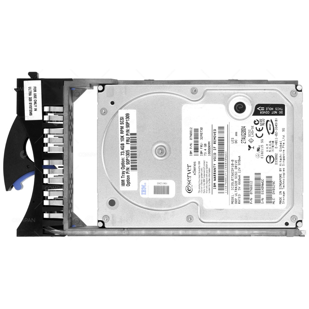 90P1309 IBM HDD 73.4GB 10K SCSI U320 3.5" LFF HOT-SWAP FOR IBM XSERIES