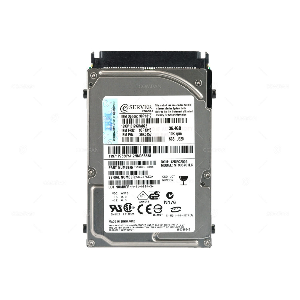 90P1315 IBM HDD 36GB 10K SCSI U320 2.5" SFF