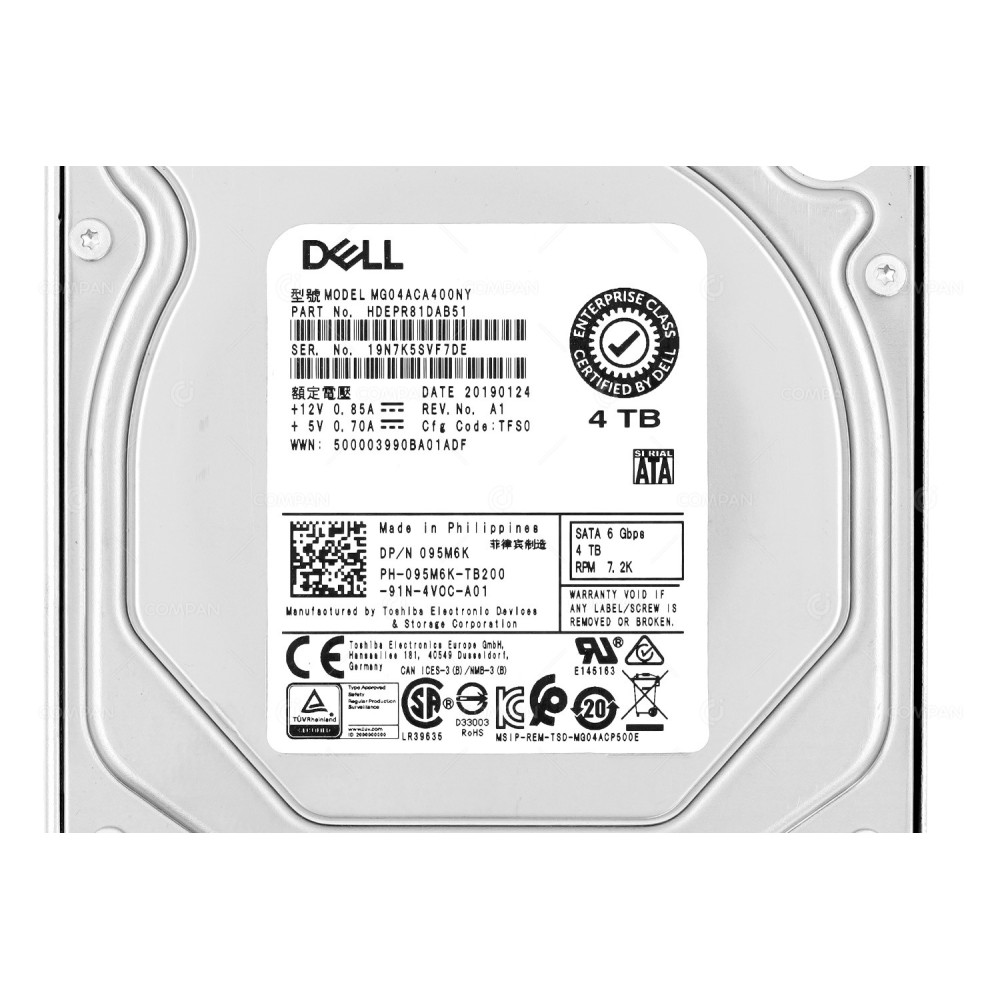 95M6K G14 DELL HDD 4TB 7.2K SATA 6G 3.5" LFF FOR DELL G14