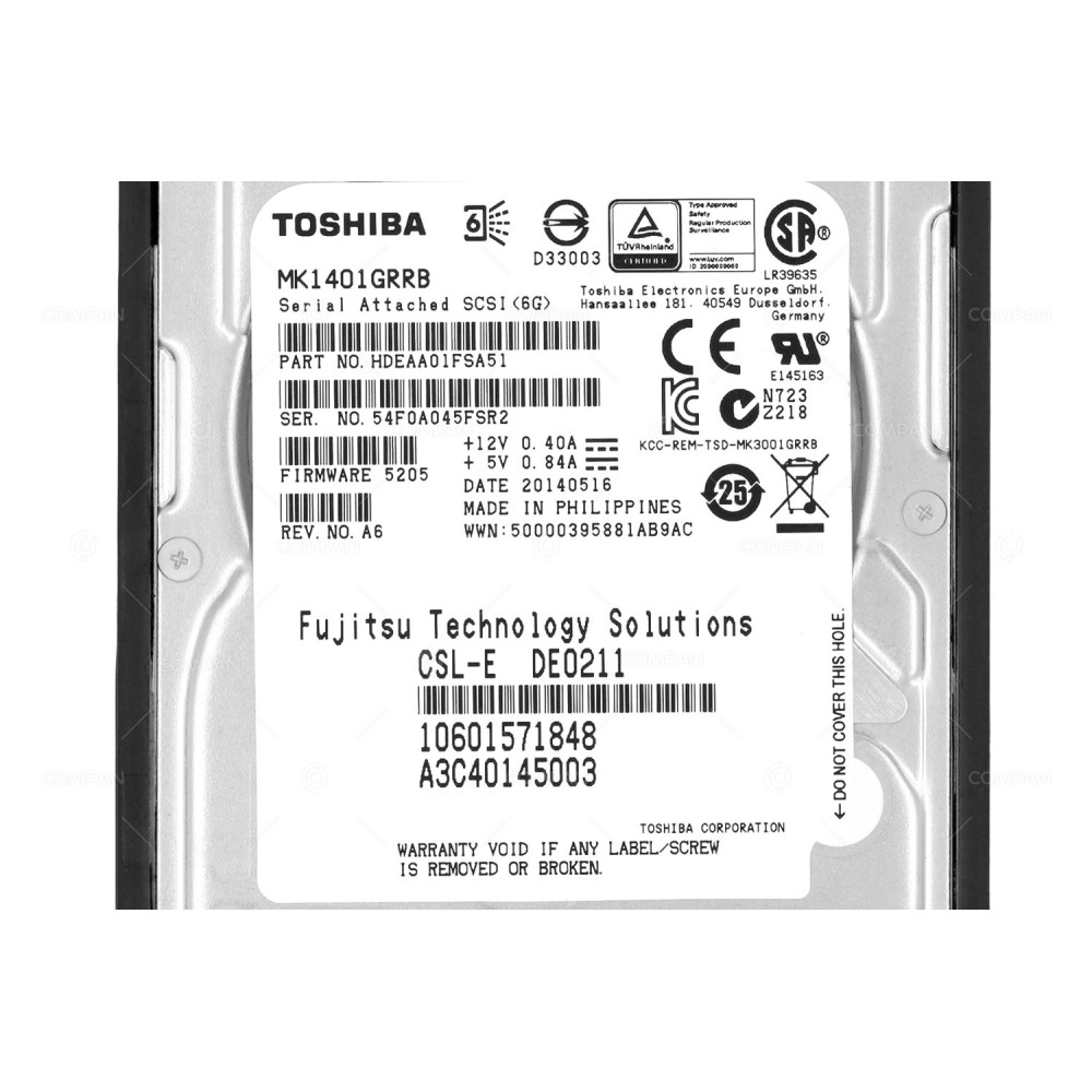 A3C40145003 FUJITSU HARD DRIVE 146GB 15K 6G SAS 2.5 SFF S7 MK1401GRRB, 10601571848