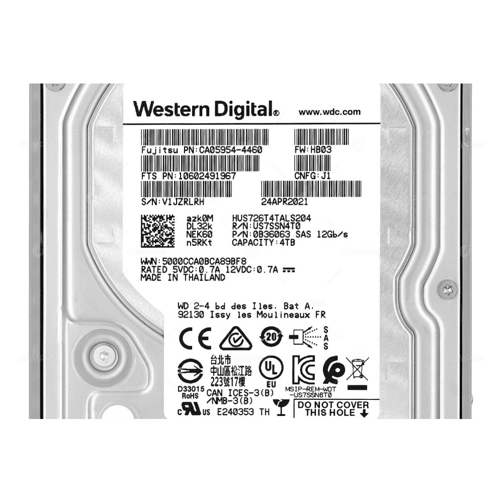 CA08226-E074 FUJITSU HDD 4TB 7.2K SAS 12G 3.5" LFF FOR FUJITSU ETERNUS