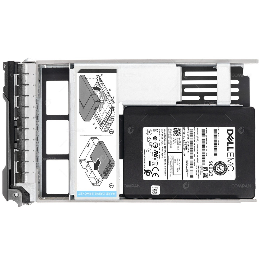 CDC61 DELL 960GB 6G 512E SSD SATA 2.5 IN 3.5 FOR G13 0CDC61, MTFDDAK960TDS, 512E