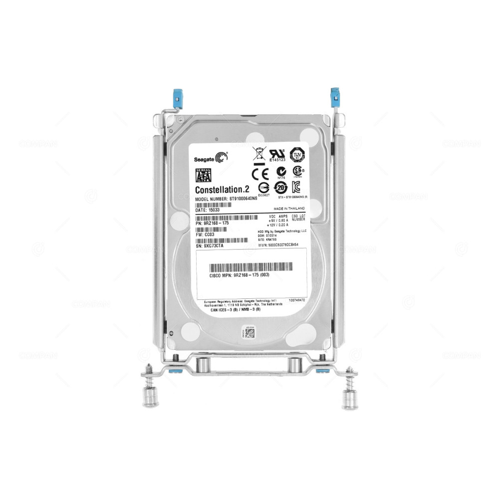 E100D-HDD-SATA1T CISCO 1TB 7.2K 6G SATA HARD DISK DRIVE FOR DOUBLEWIDE UCS-E 9RZ168-175