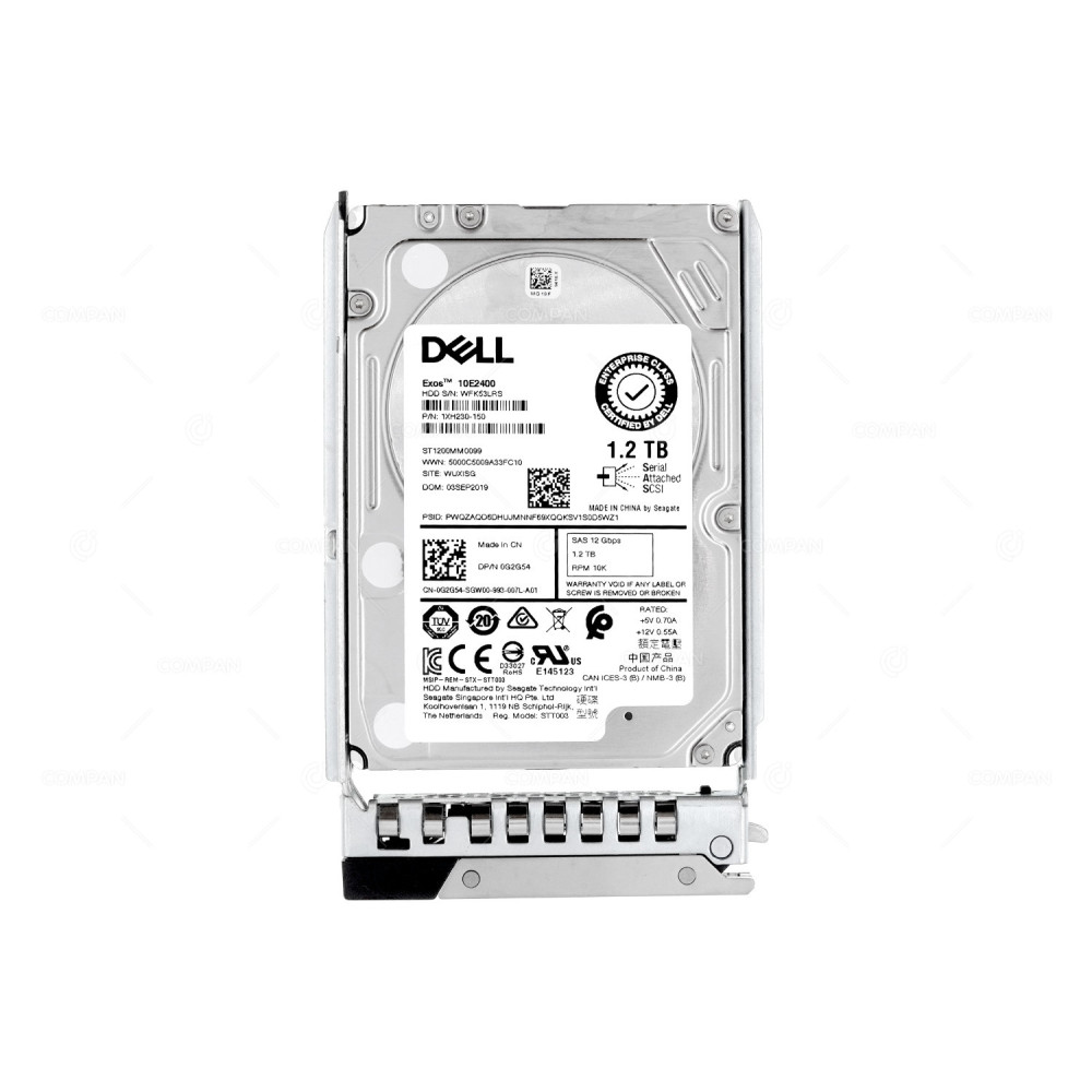 G2G54 G14 DELL HDD 1.2TB 10K SAS 12G 2.5" SFF HOT SWAP FOR DELL POWERVAULT