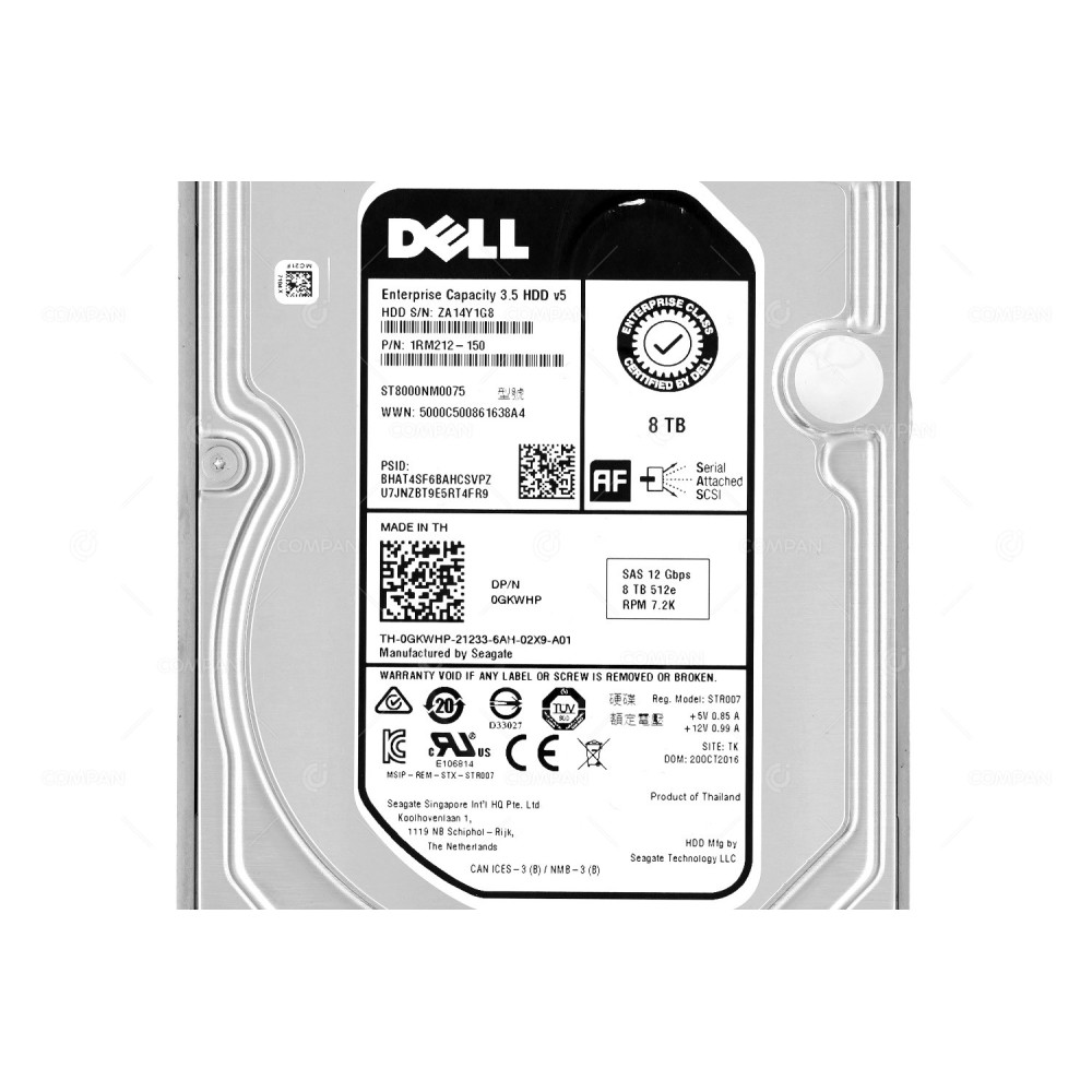 GKWHP DELL HDD 8TB 7.2K SAS 12G 3.5" LFF