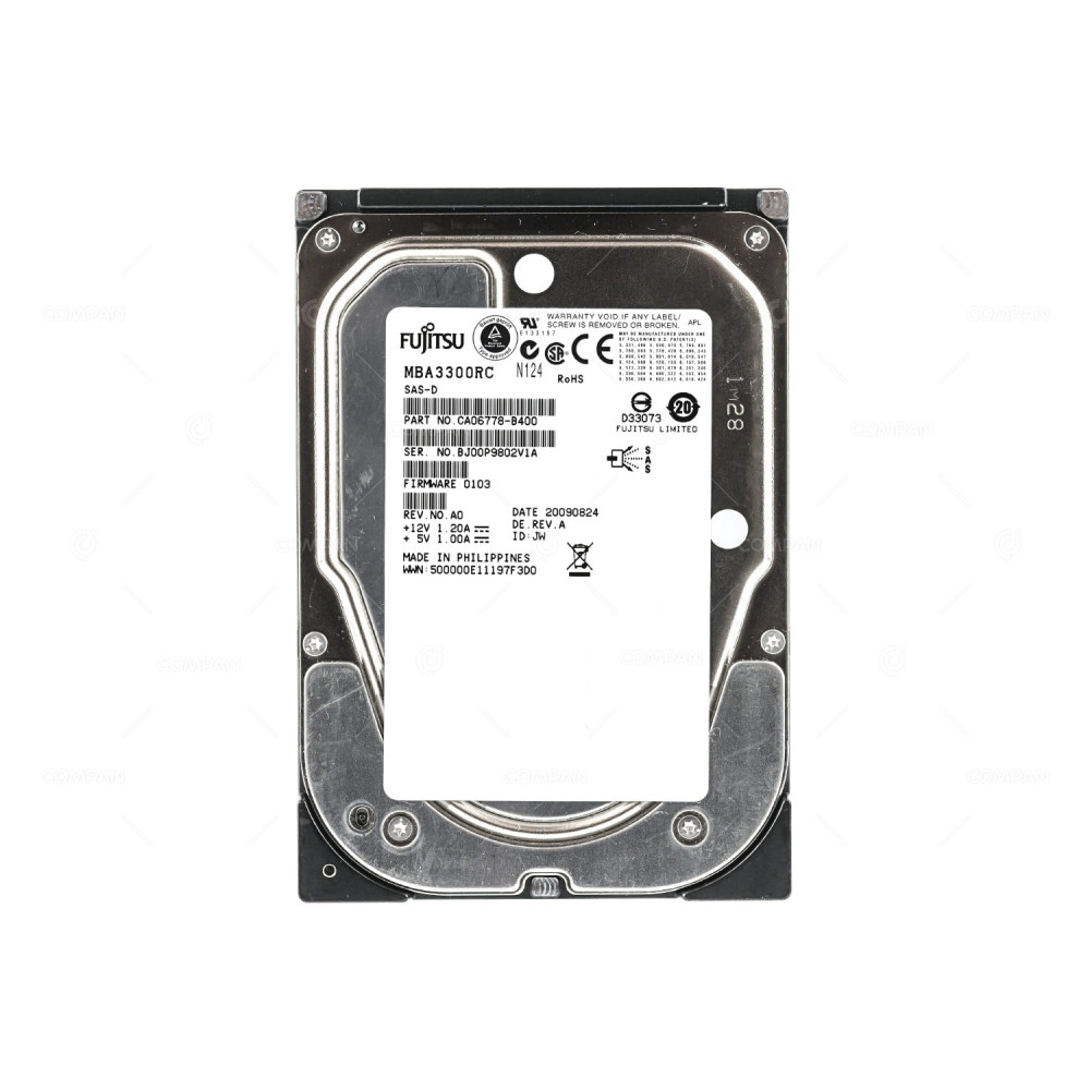 MBA3300RC FUJITSU HARD DRIVE 300GB 15K 3G SAS 3.5 LFF HOT-SWAP CA06778-B400