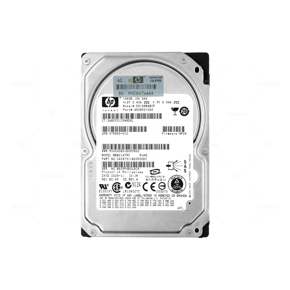 MBB2147RC FUJITSU 146GB 10K SAS 2,5"  HARD DRIVE 375863-010, CA06731-B20500DC