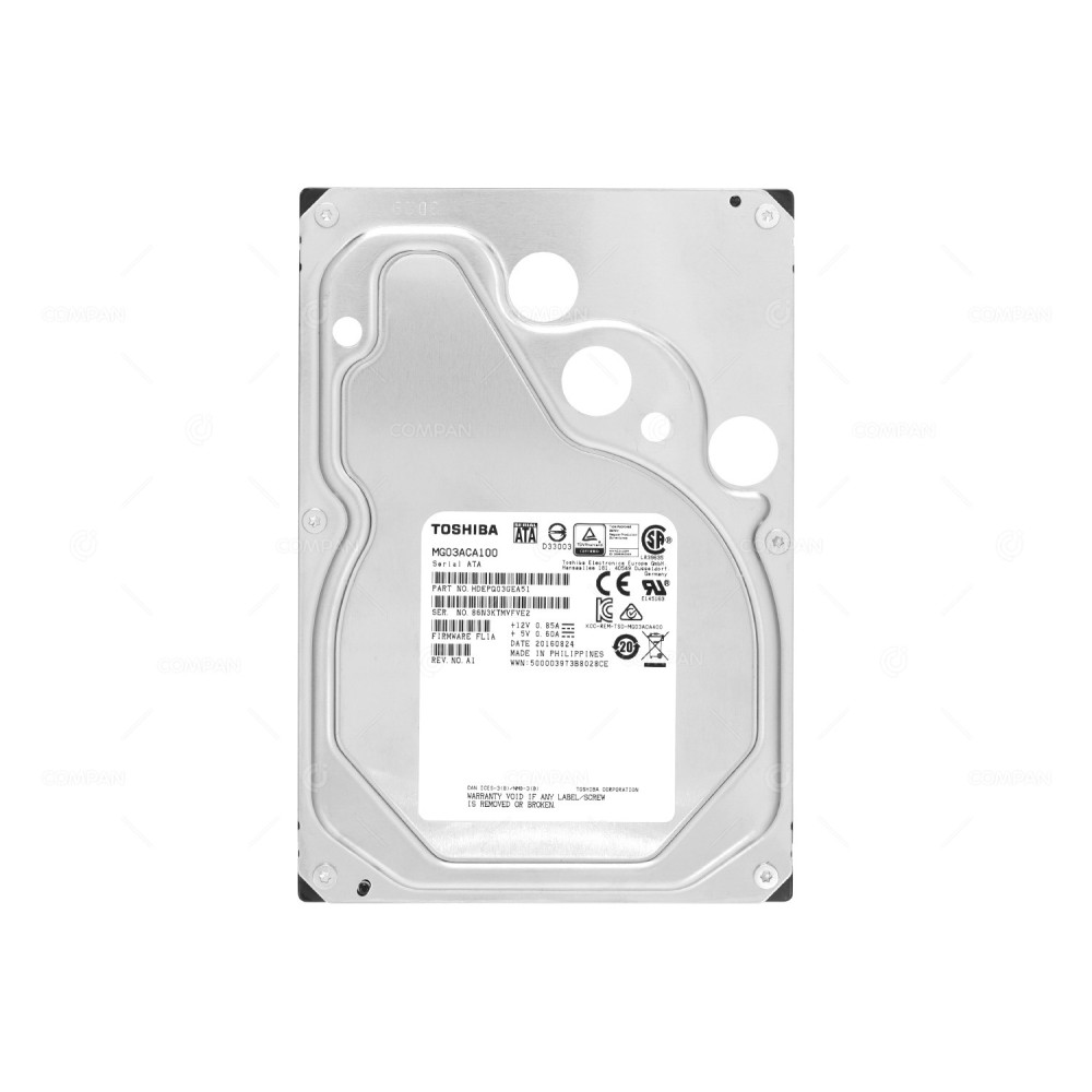 MG03ACA100 TOSHIBA HARD DRIVE 1TB 7.2K 6G SATA 3.5 LFF HDEPQ03GEA51
