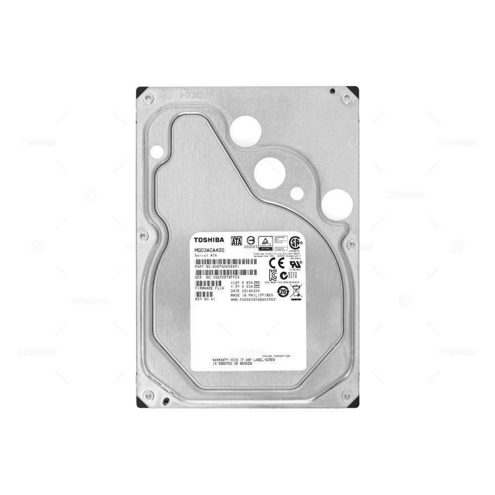 MG03ACA400 TOSHIBA HARD DRIVE 4TB 7.2K 6G 3.5 SATA LFF -