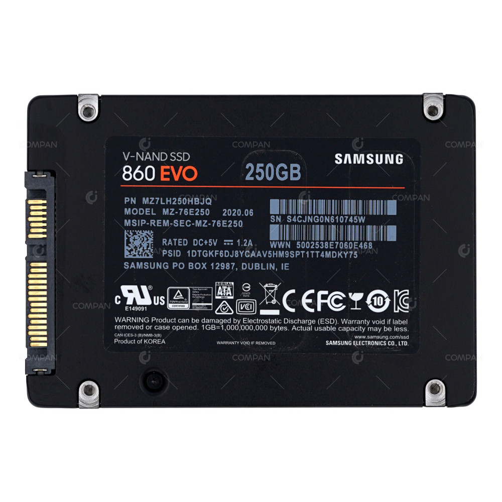 MZ-76E250 SAMSUNG 250GB 860 EVO V-NAND SSD SATA 2.5 SFF MZ7LH250HBJQ