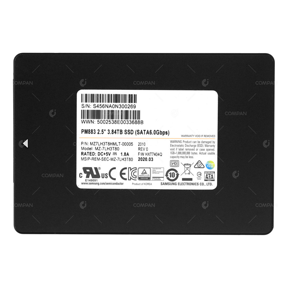 MZ-7LH3T80 SAMSUNG SSD 3.84TB SATA 6G 2.5" SFF