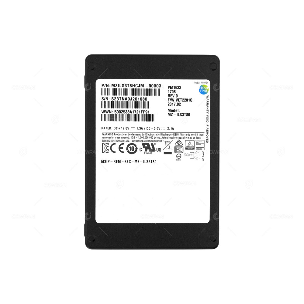MZ-ILS3T80 SAMSUNG 3.84TB 12G SAS 2.5 SFF SSD MZILS3T8HCJM-00003,