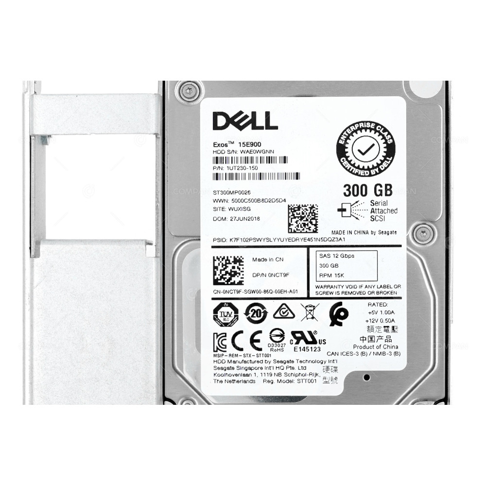 NCT9F G14 LFF DELL 300GB 15K 12G SAS 3.5 LFF HARD DRIVE 0NCT9F, 1UT230-150, ST300MP0026