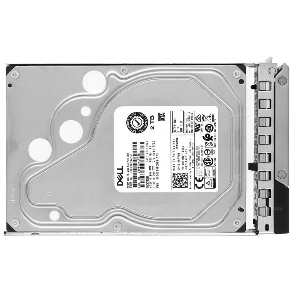 NPVM6 G14 DELL HARD DRIVE 2TB 7.2K 6G 3.5 LFF SATA G14 0NPVM6, MG04ACA200NY