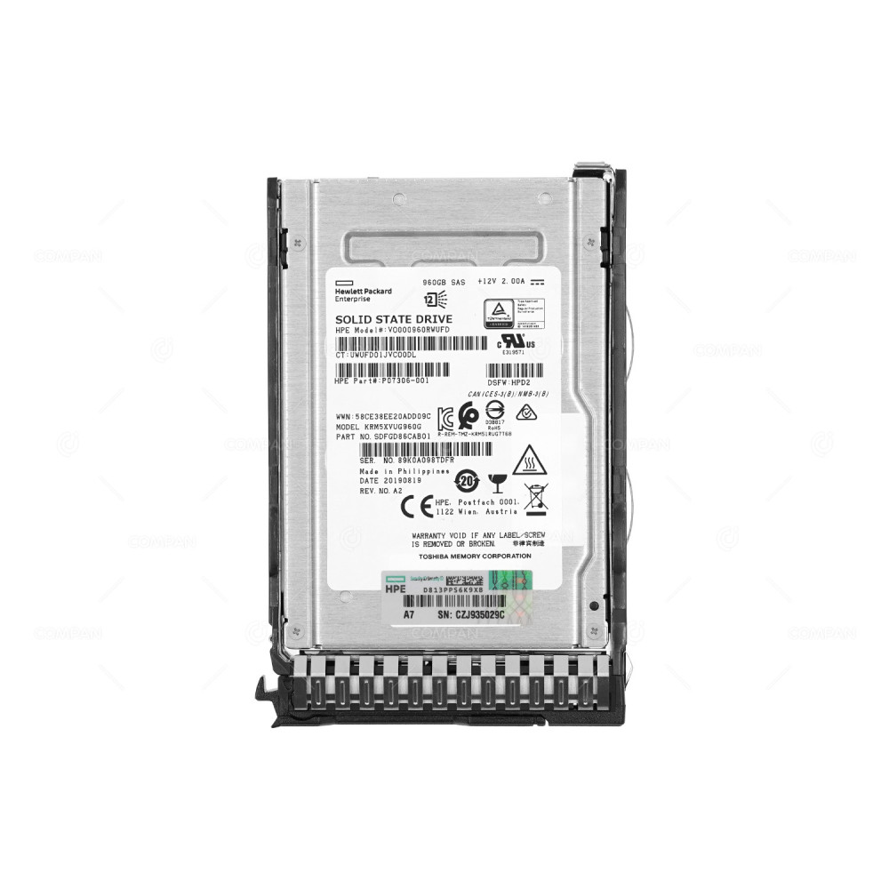 P10604-001 HP SSD 960GB SAS 12G 2.5" SFF FOR HP PROLIANT G8-G10