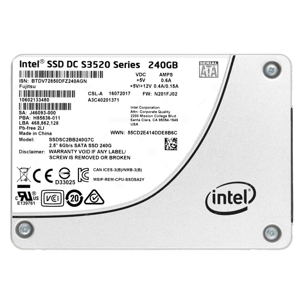 SSDSC2BB240G7C INTEL 240GB 6G SATA 2.5 SFF SSD J46093-000