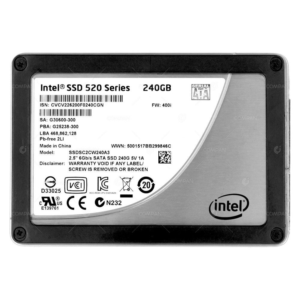 SSDSC2CW240A3 INTEL 240GB 520 SERIES 2,5" SFF SATA 6G SSD G25238-300
