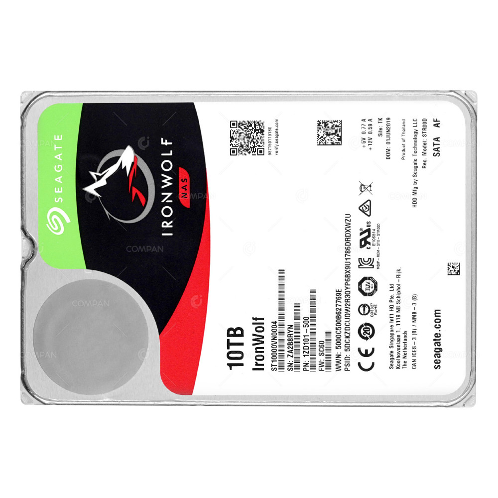 ST10000VN0004 SEAGATE IRONWOLF HARD DRIVE 10TB 7.2K 6G SATA 256MB CASHE 3.5 LFF 1ZD101-500