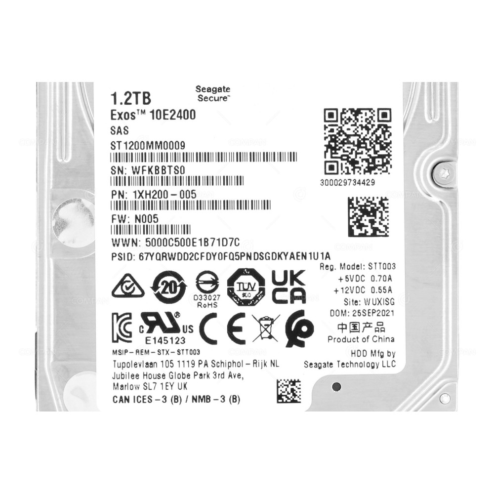 ST1200MM0009 SEAGATE EXOS 1.2TB 10K 12G SAS 128MB CACHE 2.5 SFF HARD DRIVE 1XH200-005