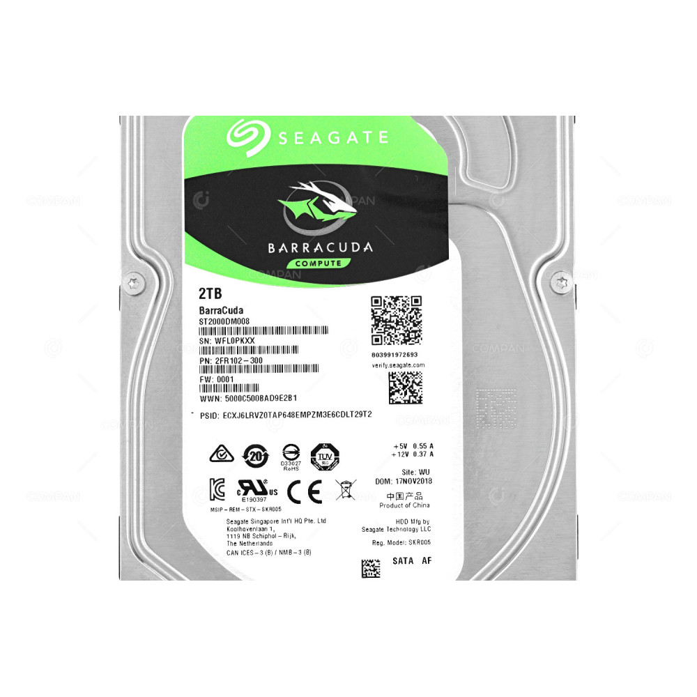 ST2000DM008 SEAGATE 2TB 6G SATA 7.2K 256MB CACHE HARD DRIVE 2FR102-300