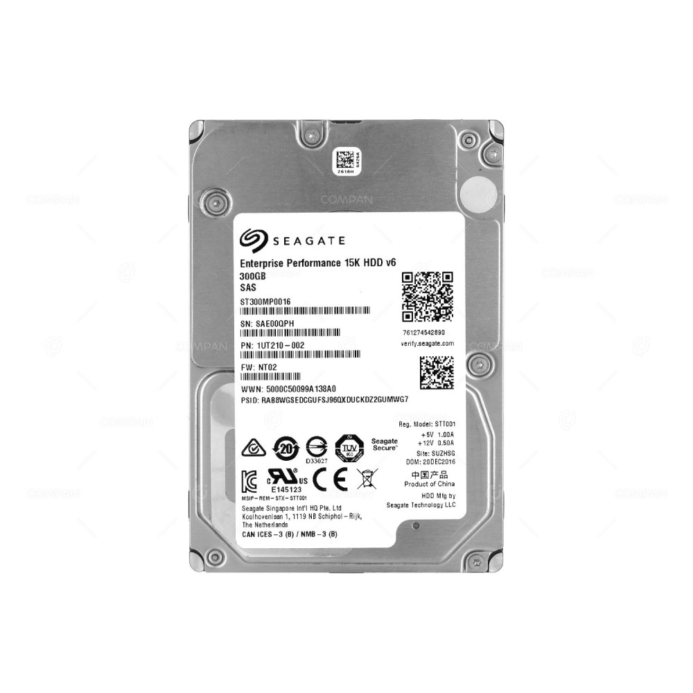 ST300MP0016 SEAGATE HARD DRIVE 300GB 12G 15K SAS 2.5 SFF 1UT210-002, STT001