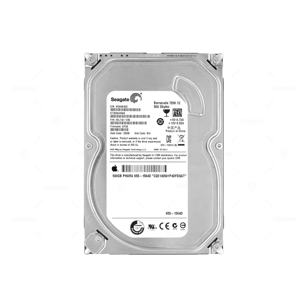 ST3500418AS SEAGATE HARD DRIVE 500GB 7.2K 3G 3.5 LFF SATA II -