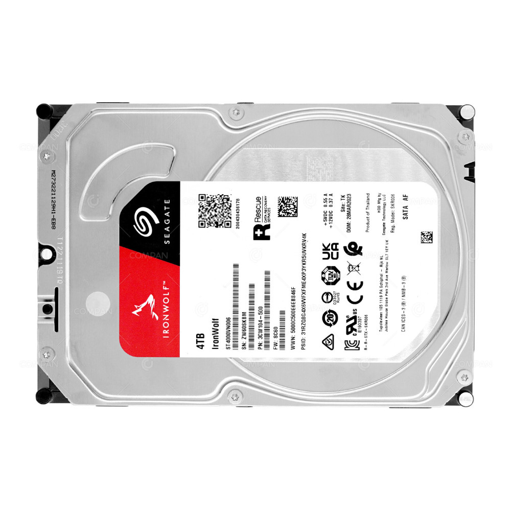 ST4000VN006 SEAGATE HARD DRIVE IRONWOLF 4TB 5.4K 6G 3.5 SATA LFF 256MB 3CW104-500