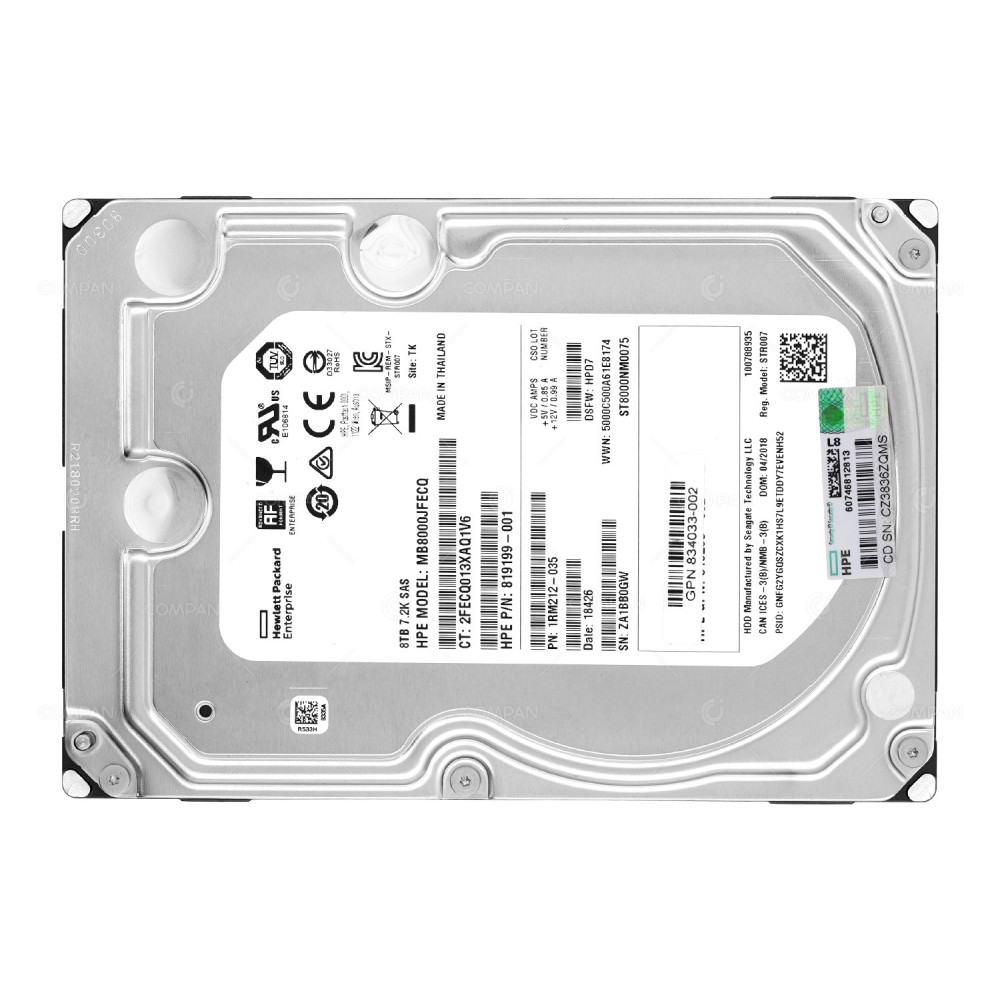 ST8000NM0075 SEAGATE 8TB 7.2K 12G SAS 256MB CACHE 3.5 LFF HARD DRIVE 1RM212-035