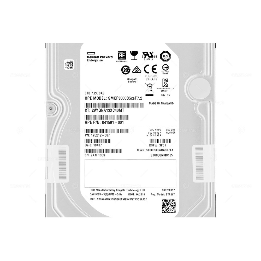 ST8000NM0135 SEAGATE HARD DRIVE 8TB 7.2K 12G SAS 3.5 LFF -