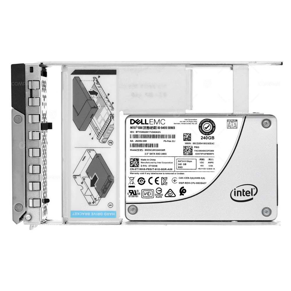 T1WH8 G14 LFF DELL 240GB 6G SATA 2.5 SFF IN 3.5 SSD G14 0T1WH8, SSDSC2KG240G8R