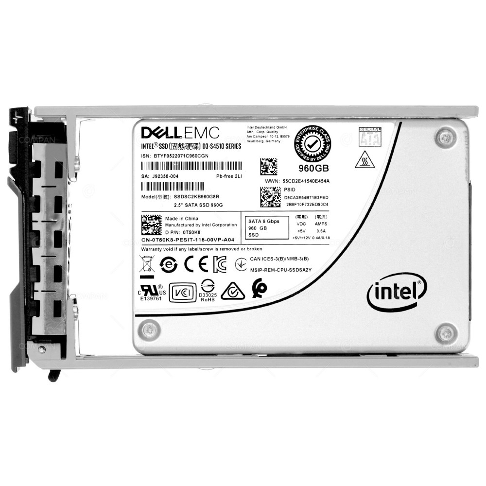 T50K8 DELL 960GB 2,5" SFF SATA 6G SSD 0T50K8, SSDSC2KB960K8R