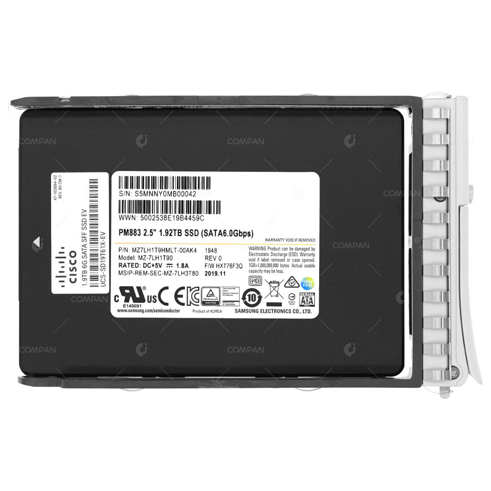 UCS-SD19T61X-EV CISCO 1.92TB 6G SATA 2.5 SSF PM883 SSD MZ-7LH1T90, PM883