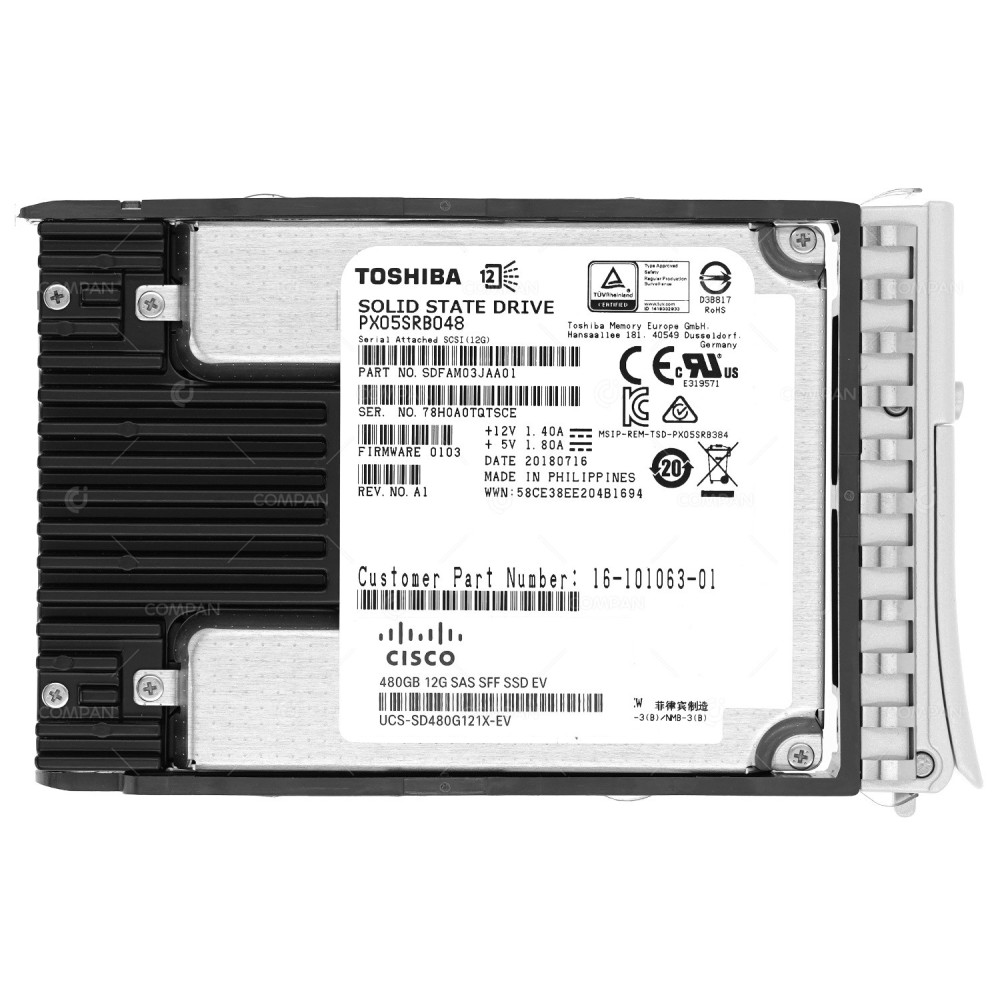 UCS-SD480G121X-EV CISCO 480GB 12G SAS SSD 2.5 SFF M5 SDFAM03JAA01, 16-101063-01, PX05SRB048