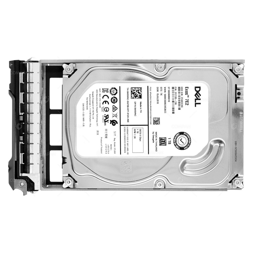W0VNC DELL 1TB 7.2K 6G SATA 3.5 LFF HARD DRIVE 0W0VNC, ST1000NM0018