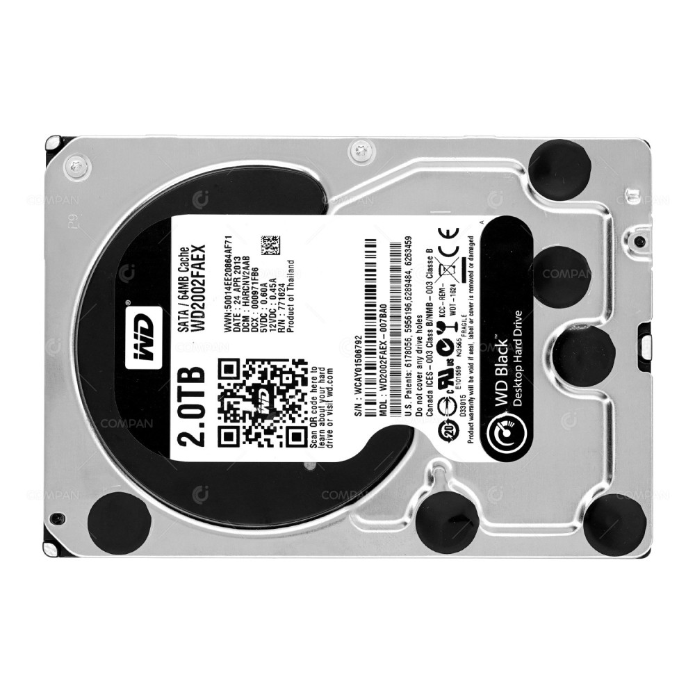 WD2002FAEX WD BLACK 2TB 7.2K 6G SATA 64MB CACHE 3.5 LFF HARD DRIVE WD2002FAEX-007BA0
