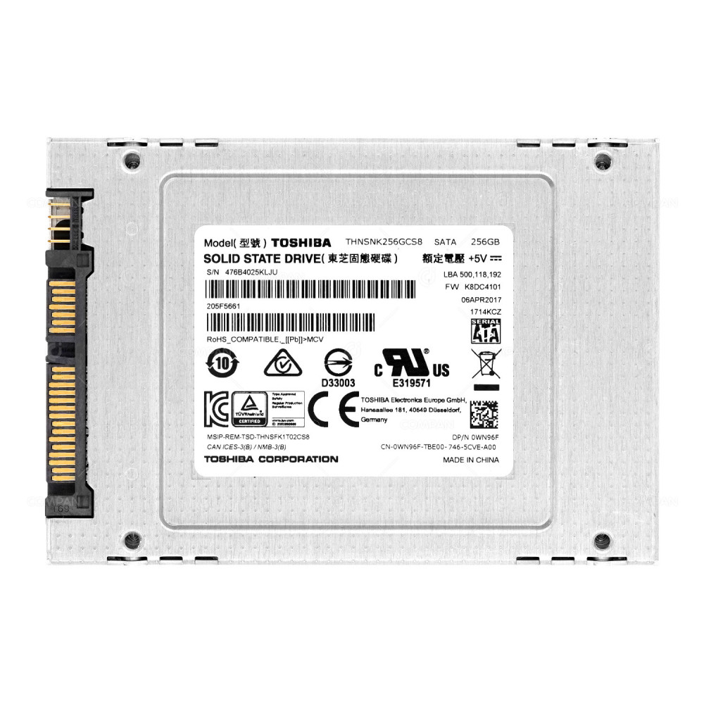 WN96F DELL 256GB 6G SSD 2.5 SFF SATA 0WN96F, 205F5661