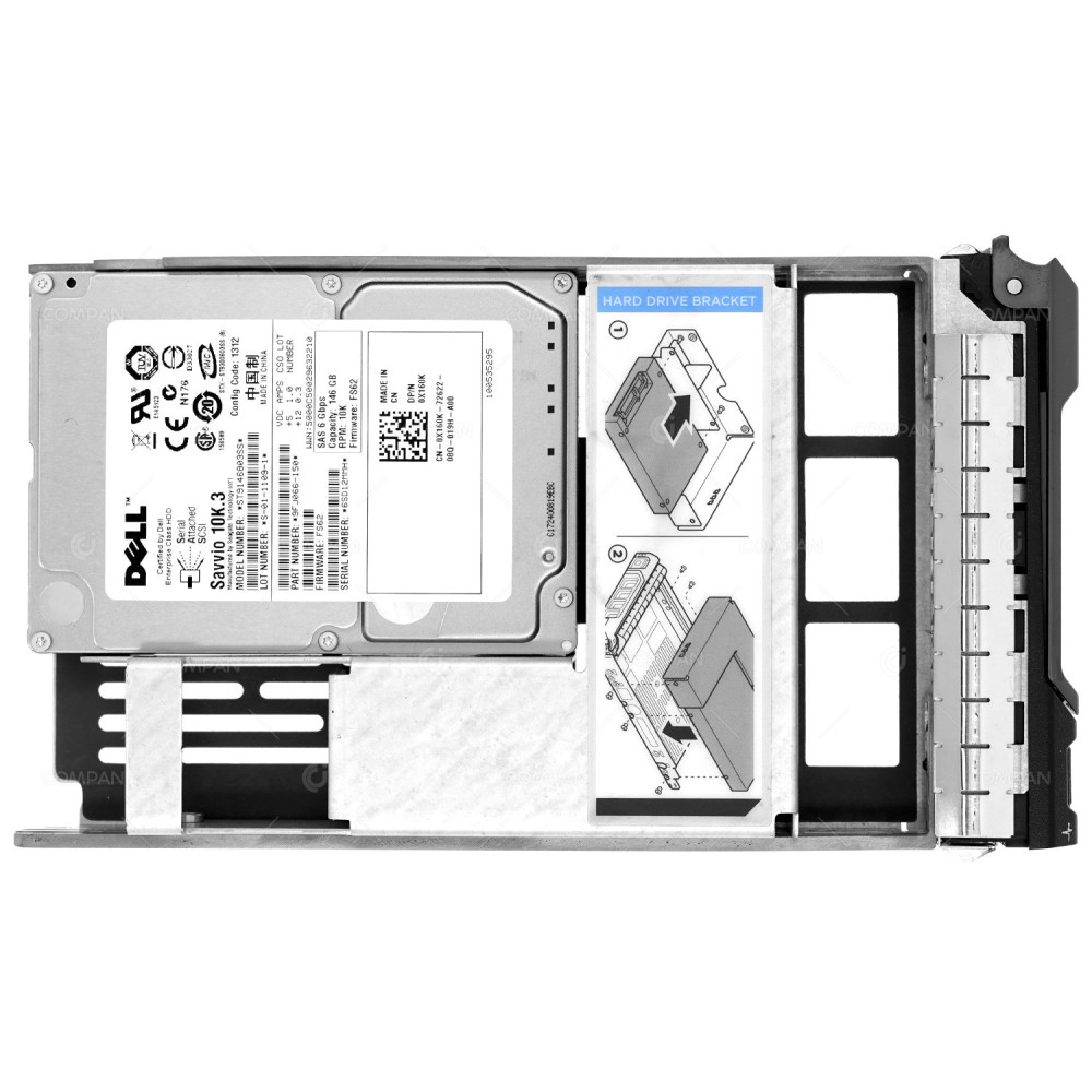 X160K-LFF DELL HARD DRIVE 146GB 10K 6G SAS 2.5 SFF IN 3.5 LFF G11 G12 G13 0X160K, ST9146803SS