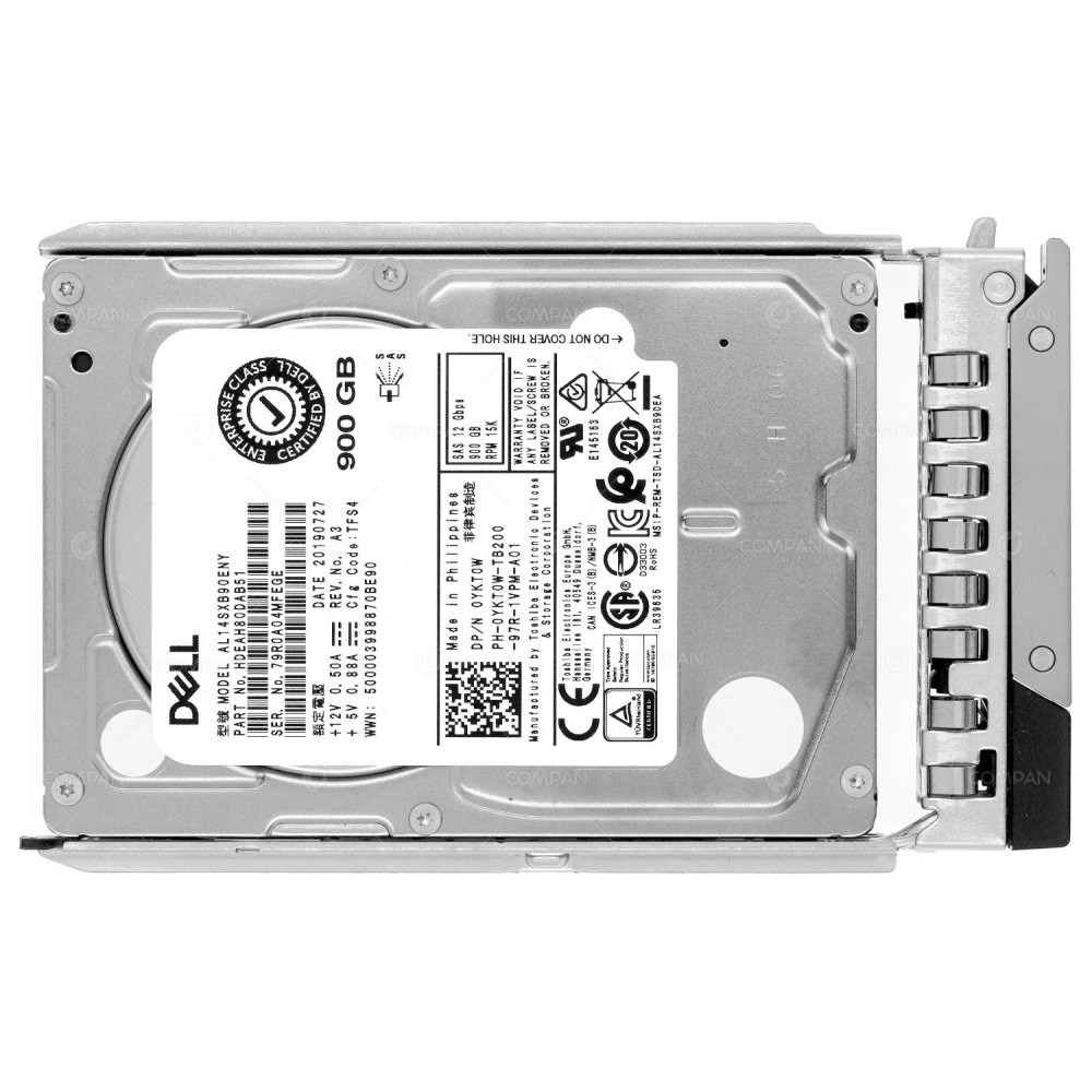 YKT0W G14 DELL HARD DRIVE 900GB 15K 12G SAS 2.5 SFF G14 0YKT0W, AL14SXB90ENY, HDEAH80DAB51