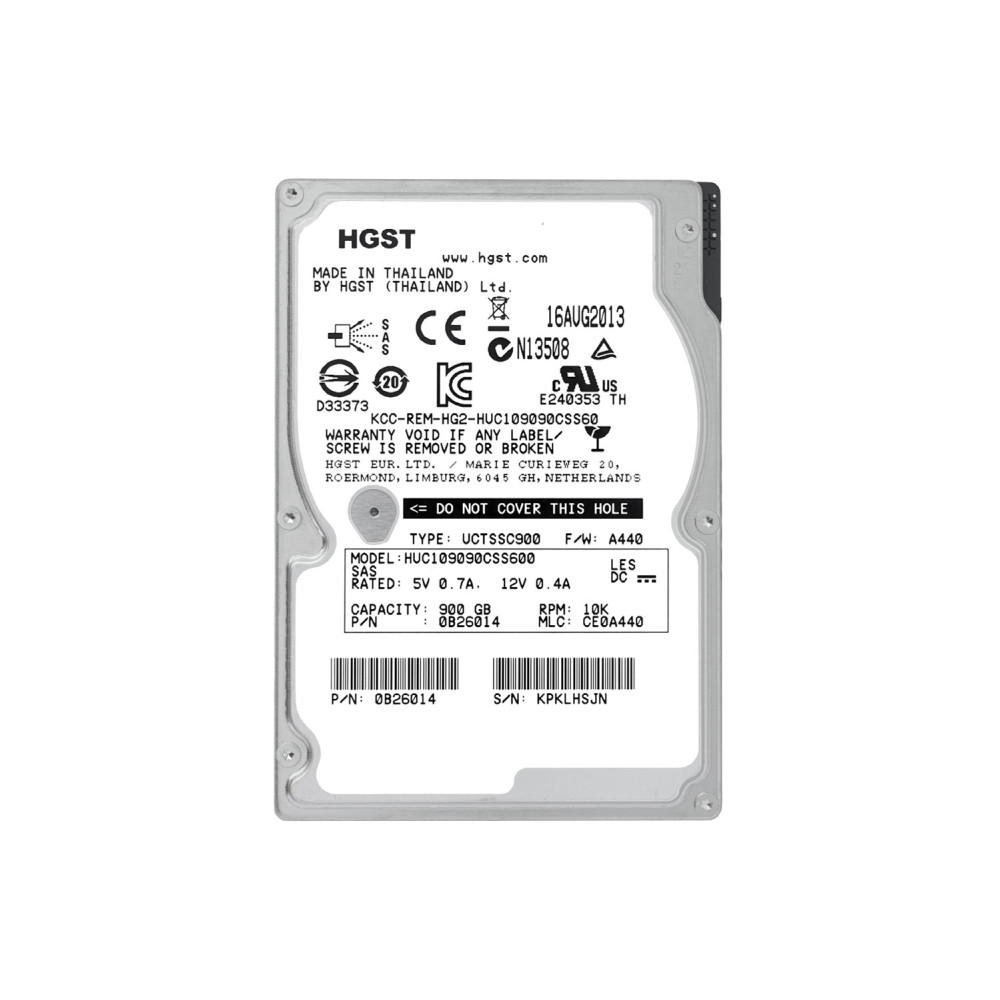 HUC109090CSS600 HGST HDD 900GB 10K SAS 6G 2.5" SFF HOT-SWAP