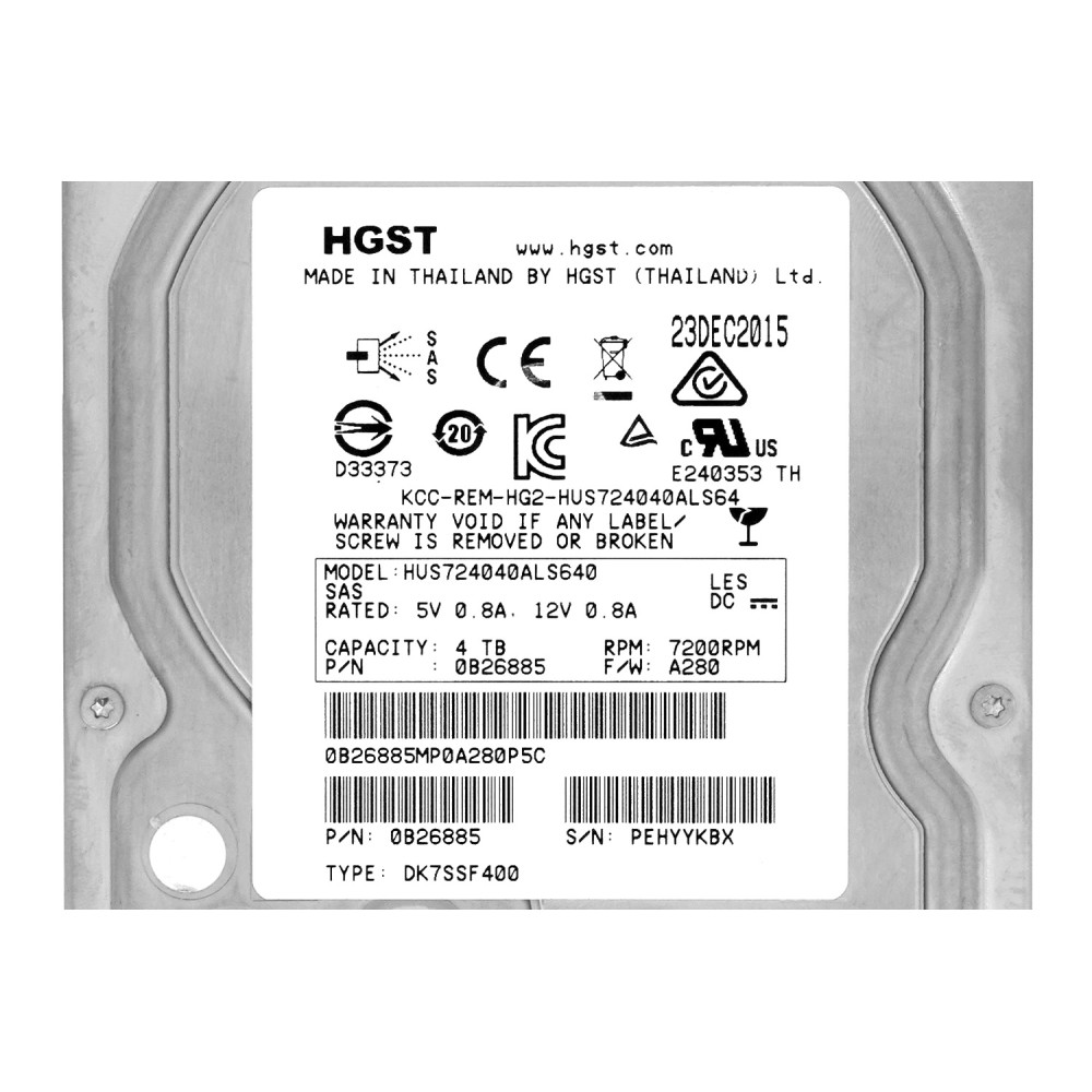 HUS724040ALS640 HGST HDD 4TB 7.2K SAS 6G 3.5" LFF HOT-SWAP