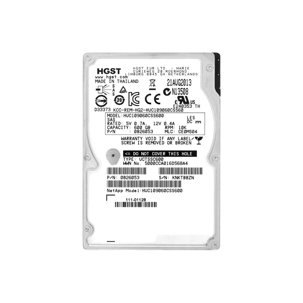 HUC109060CSS600 HGST HDD 600GB 10K SAS 6G 2.5" SFF HOT-SWAP