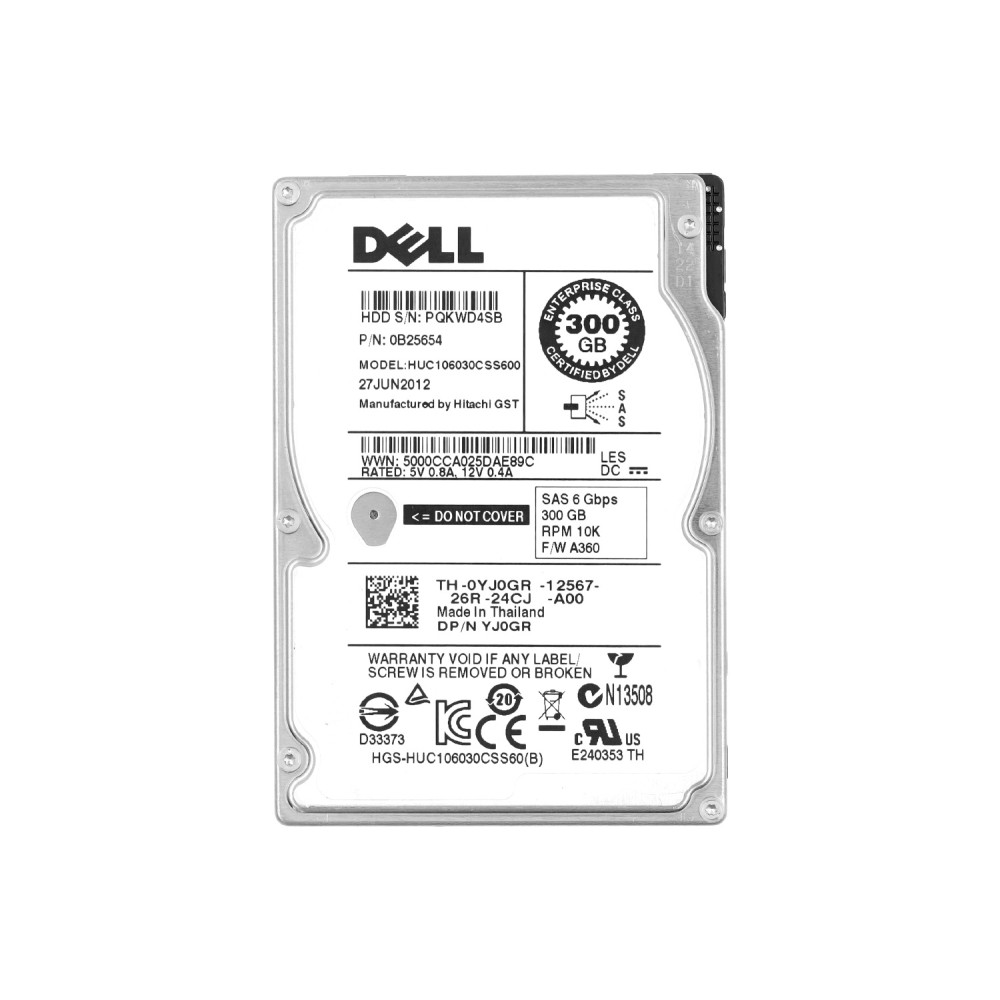 HUC106060CSS600 DELL HDD 300GB 10K SAS 6G 2.5" SFF HOT-SWAP