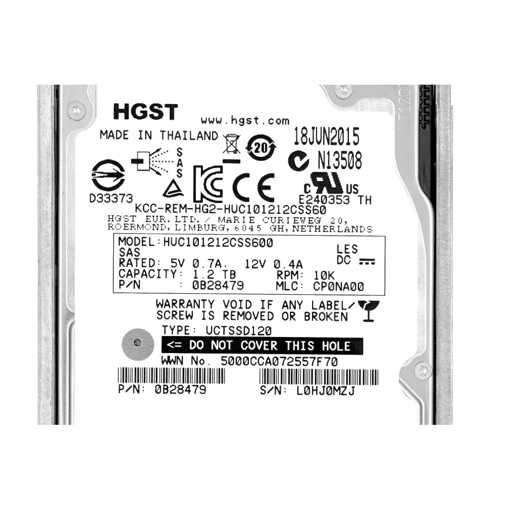 HUC101212CSS600 HITACHI HDD 1.2 TB 10K SAS 2.5'' H-S FOR DELL SERVERS