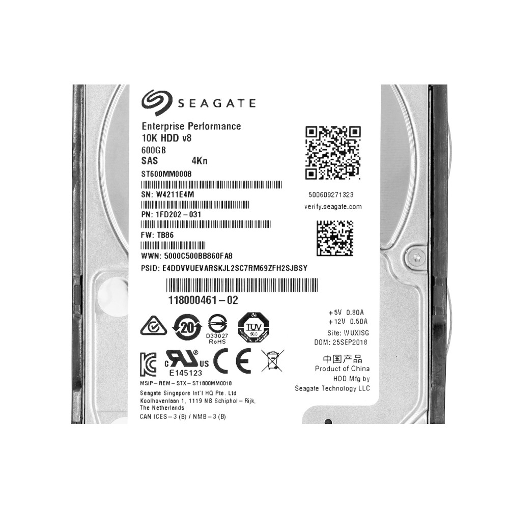 ST600MM0008 SEAGATE HDD 600GB 10K SAS 12G 2.5" SFF H-S FOR HPE SERVERS