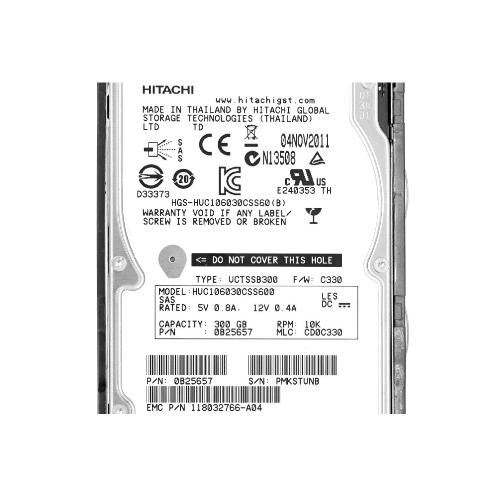 HUC106060CSS600 HITACHI HDD 300GB 10K SAS 6G 2.5" SFF FOR HPE SERVERS