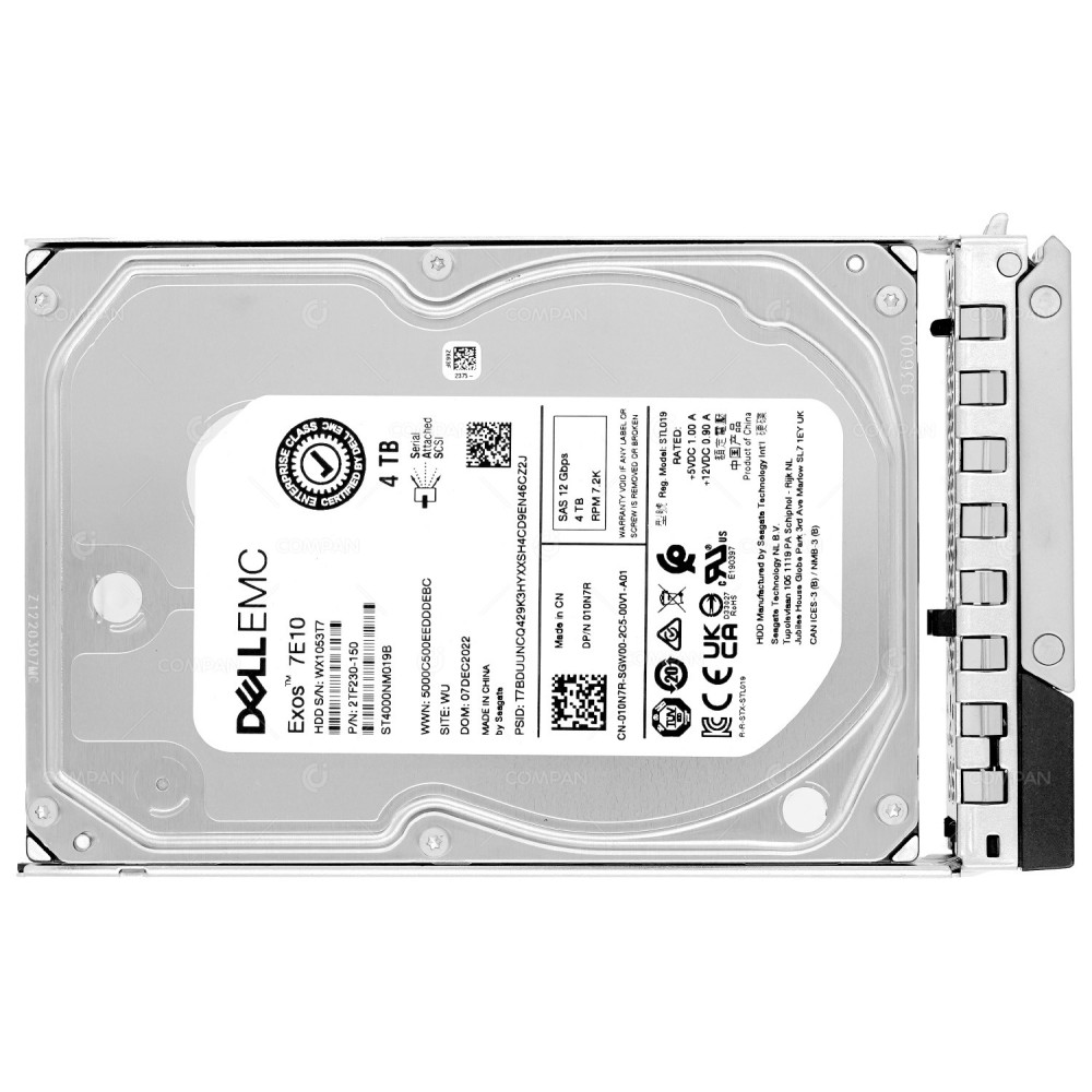 10N7R G14  DELL HDD 4TB  7.2K  SAS 12G  3.5" LFF FOR DELL POWEREDGE