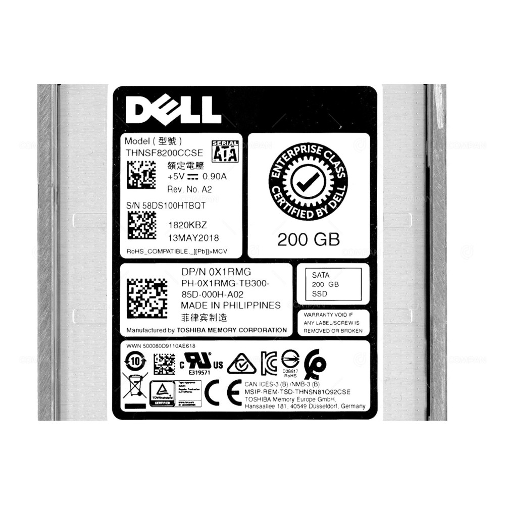X1RMG DELL SSD 200GB SATA 6G 2.5" SFF